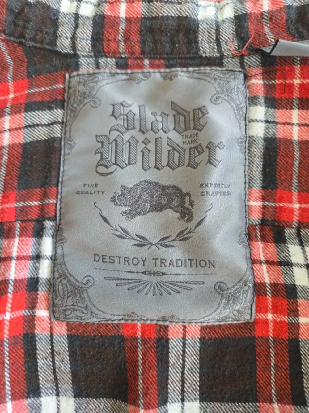 Blade Milber Men's Red Black Plaid Flannel Shirt Size Medium 100% Cotton Button - Picture 5 of 10